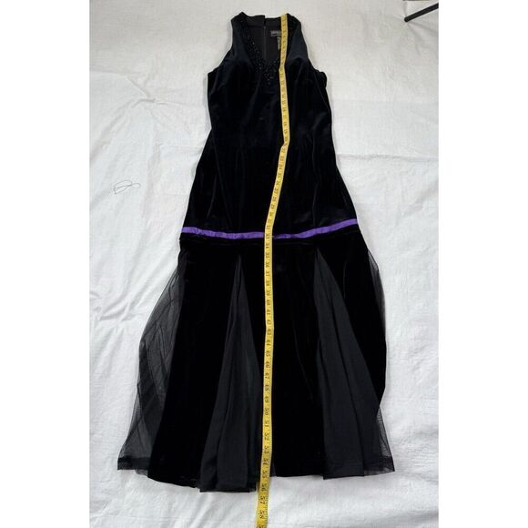 Jessica Howard Maxi Dress Women's 90's Velvet Beaded Mermaid Whimsigoth Witchy - Picture 12 of 15